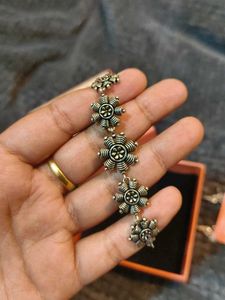 VOYLLA Boho Oxidized Silver Jewellery Set