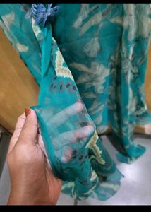 Elegant Blue Floral Dupatta women