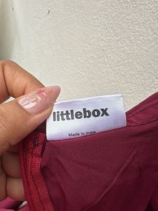 SALE Little box Elegant Burgundy Ruffled Maxi Dres
