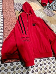 Red Zip-Up Hoodie Winter