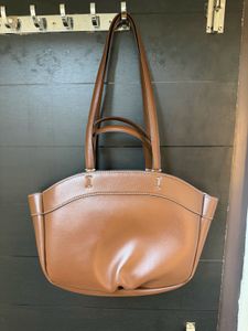 ZARA Brown Faux Leather Hobo Bag
