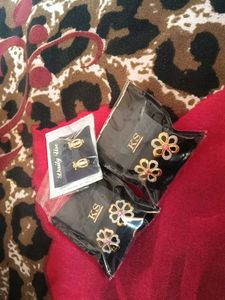 Elegant Flower &amp; Bow Earrings 3 pis Set
