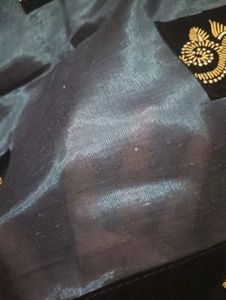 Grey Saree with Embroidered Border