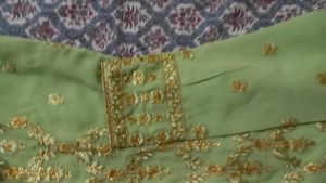 Light Green Kurta Set with Gold Embroidery