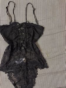 Sheer Lace Corset Bodysuit