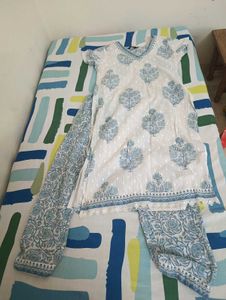 Beautiful Blue and White Kurta Set