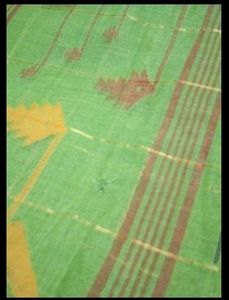 BRAND NEW Thread work golden checks cotton saree