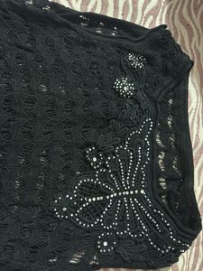 Elegant Black Embellished Top