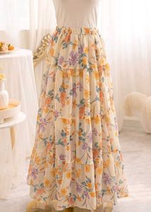 Boho Floral Tiered Maxi Skirts