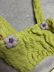 Cute Green Crop Top 32-34
