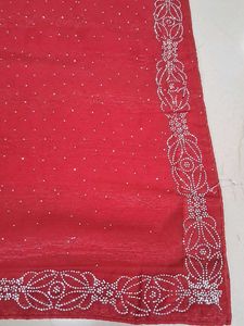 Elegant Red Embroidered Saree
