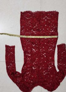 Valentine Special❤️ Elegant Red Lace Dress