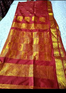 Elegant Red &amp; Gold Silk Saree