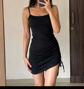 Black Ruched Mini Dress...this is stratuble
