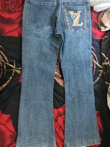 Flared Blue Denim Jeans