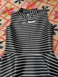 Striped High-Low Dress