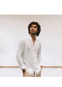 Men's White Linen Shirt