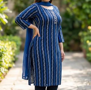 Blue Striped Kurta