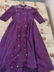 Beautiful Purple Embroidered Kurta Set