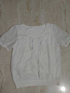 Chic White Polka Dot Top