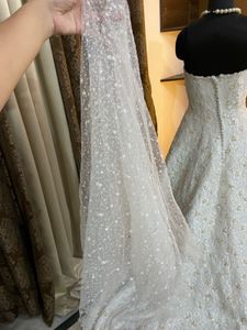 trail Bridal ball Gown dress vintage beaded