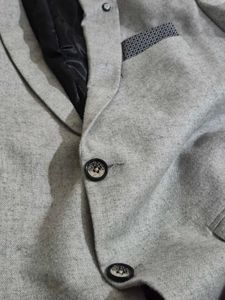 Men's Grey Blazer with Pocket Square