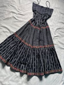 Zara Boho Tiered Smocked Maxi Dress