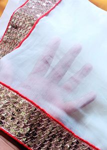 White colour saree without blouse for sale