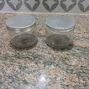 Set of 5 Clear Plastic Jars