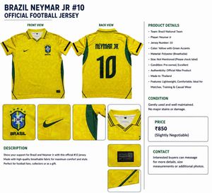 Brazil Neymar Jr. 10 Soccer Jersey