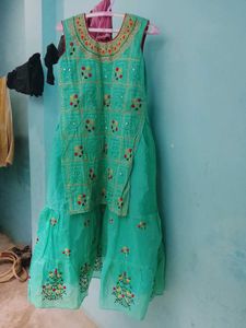 Beautiful Teal Embroidered Kurta Set
