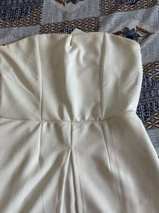 SSS White Strapless Pleated Mini Dress