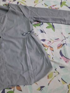 Grey Embroidered Top