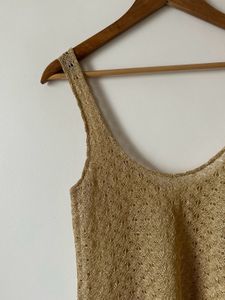 Gold Crochet Tank Top