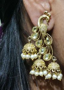 Peacock Jhumka Earrings
