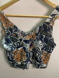 Boho Floral Print Crop Top
