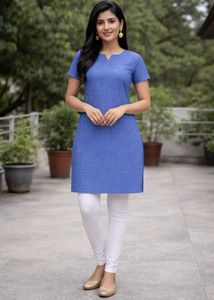 Blue Gingham Fit &amp; Flare Dress