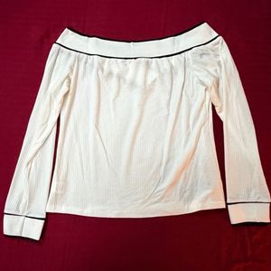 Chic Off-Shoulder Ribbed Top
