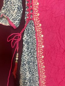 Elegant Pink &amp; White Kurta