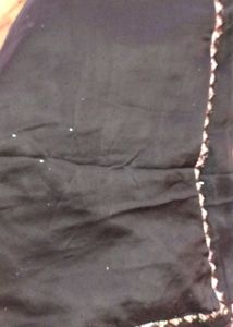 Elegant Black Saree with Embellished Border
