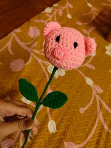 Adorable Crochet Pig Flower 🎀🐷
