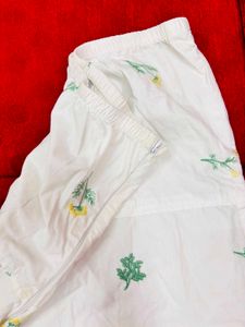 White Embroidered Tube Top