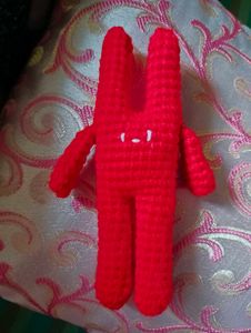 Red Knitted Bunny Plush
