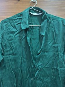 Green Satin Shirt