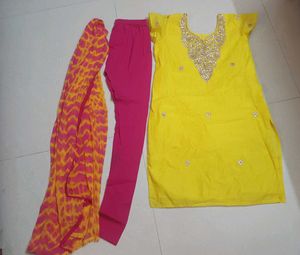 Yellow Kurta Set with Dupatta