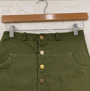 Olive Green Mini Skirt