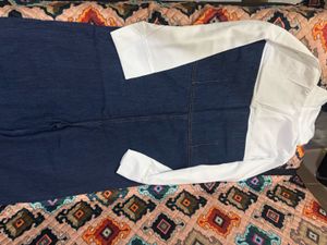 Stylish Denim Jumpsuit with White Shirt
