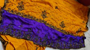 Embellished Yellow and Purple Saree 🔥🤩 fixed pri