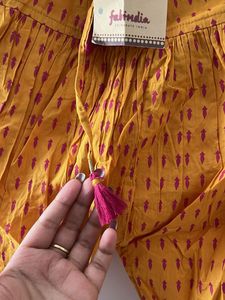Yellow Printed Ethnic Pants