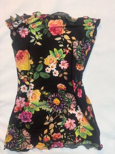 Floral semi sheer Tube Top